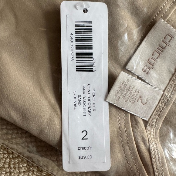 NWT Chico’s Microfiber Contemporary Tank Top Sand | Size 2 (US Large/12) - Picture 8 of 8
